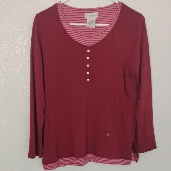 White Stag Tops - White Stag Deep Red Button Down Top